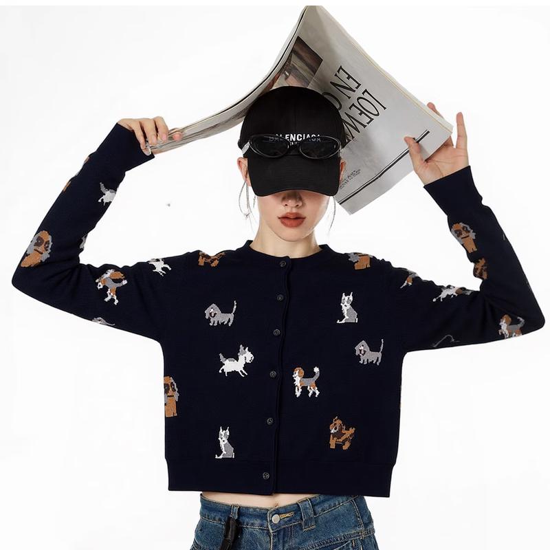 ICH MODE Women s Relaxed Knit Cardigan Sweater S