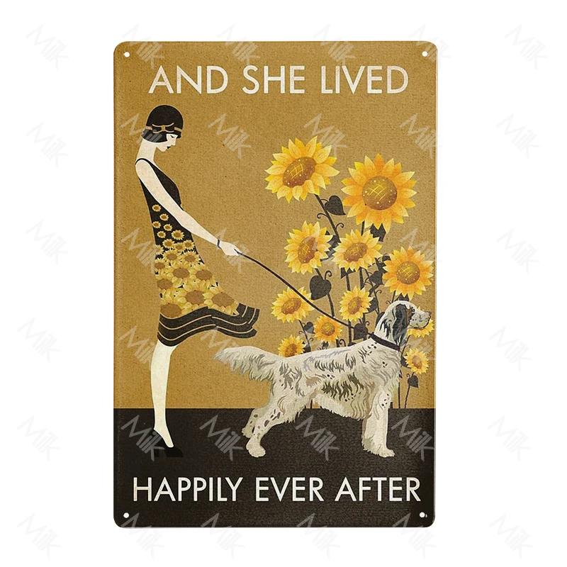 

English Setter Dog Plate Vintage Wall Stickers Metal Poster for Sweet Home Coffee Pet Shop Beach Garden Halloween Decoration 20x30cm（7.8x11.8inch）