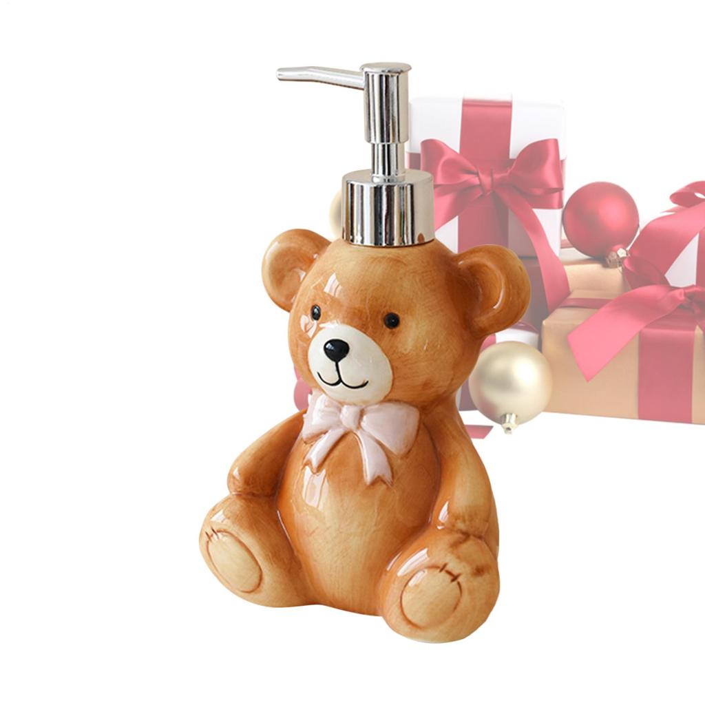 Empty Soap Dispenser 350ml Refillable Bear Design Lotion Pump Jar Kitchen Soap Dispenser Cute Decorative Bathroom Supplies