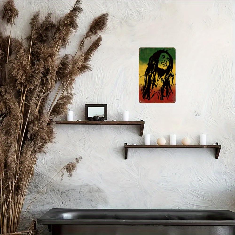 Vintage Reggae Vibe Iron Sign - Wall Hanging Rasta Decorative Plaque for Bar, Waterproof and Weather-Resistant Metal Art