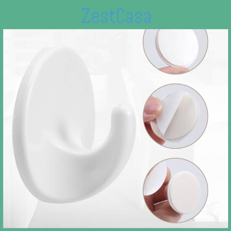 6 Pcs Plastic Self Adhesive Wall Hooks With Removable Design For Home Organization