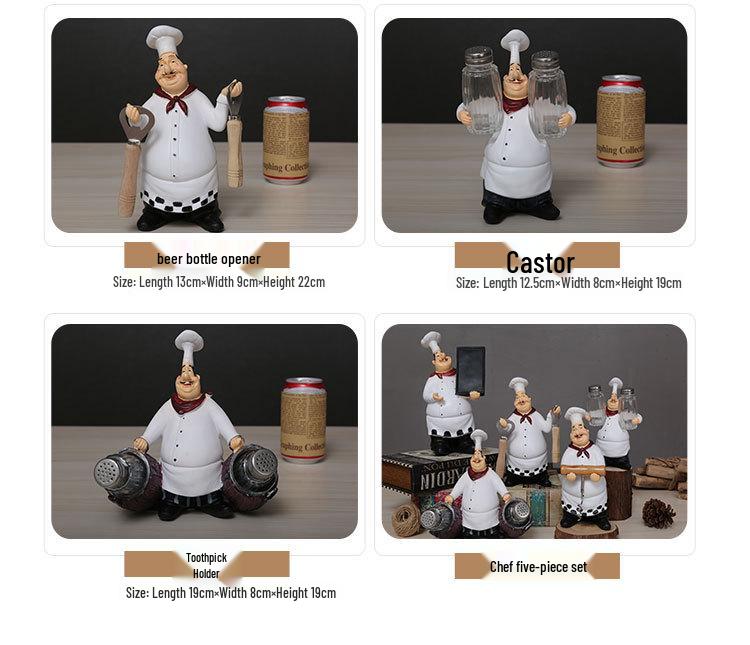 Creative Resin Chef Figurine for Home, Restaurant, or Cafe Decor