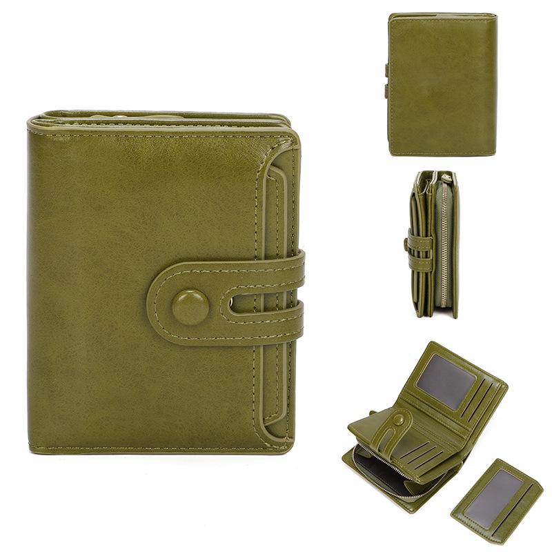 

Women s wallet card case short anti-theft swiping coin purse female student s Instagram wallet зелёный