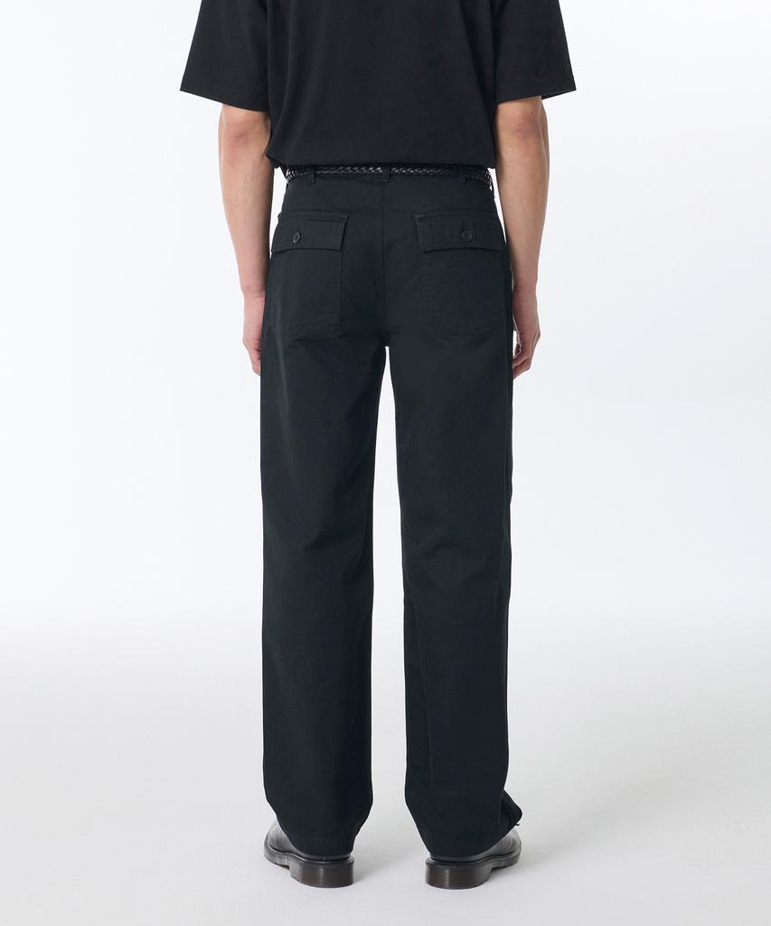 MUSINSA STANDARD Cotton Herringbone Replica Fatigue Pants [Black]