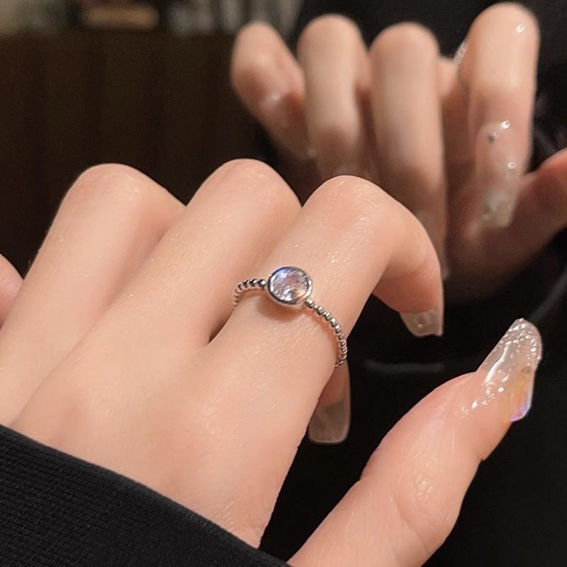 Fashion Luxury Silver Color Zircon Rings for Women Men Simple Elegant Adjustable Opening Wedding Ring Set Party Jewelry Gifts