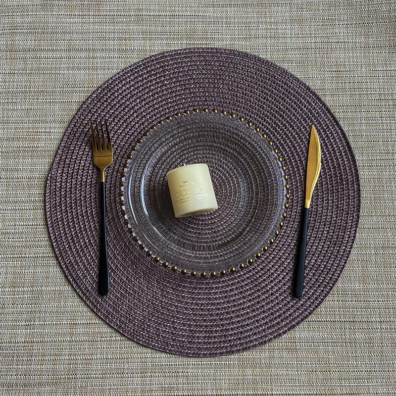 1pc American Style Home Placemat Handmade PP Woven Coffee Dining Table Decoration Mat Diameter 38cm Thermal Insulation Pad