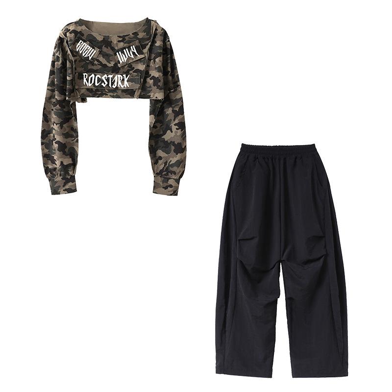Trendy Girls' Street Style Performance Outfit – Spring/Autumn Jazz Show Set