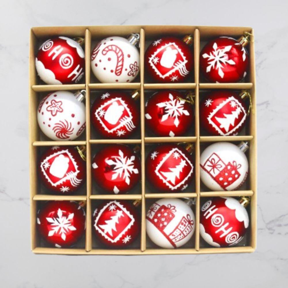 16pcs 6cm Electroplated Hanging Balls Shatterproof Xmas Tree Pendants  Party Favors