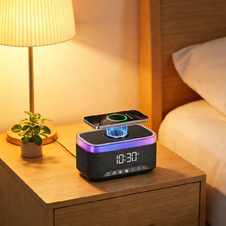 Bluetooth-compatibleLED Atmosphere Light Wireless Speakers Multifunctional Card Slot 360 Sound Touch Control Long Batter