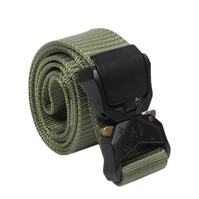 Tactical Belt Canvas Belt Men's Outdoor Quick-Release Elastic Buckle Belt Extended Belt for Mountaineering Military Training