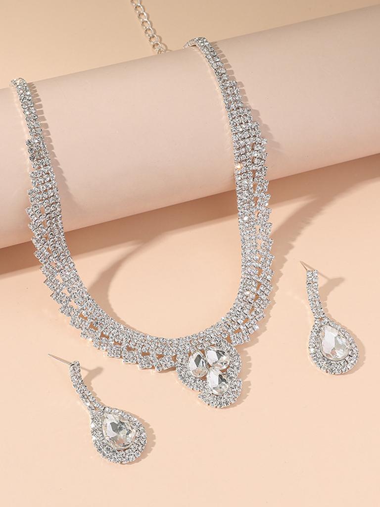 3pcs Rhinestone Women's Decorative Zircon Set Wedding Decorations