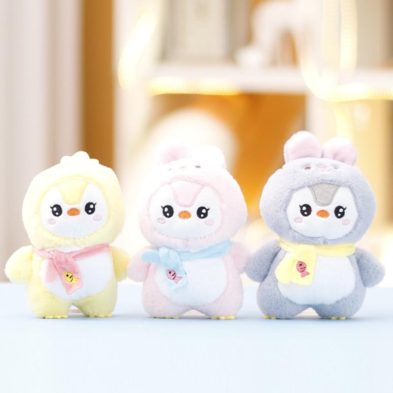 Rabbit Penguin Into Plush Doll Keychain Cartoon Toy Decoration Pendant Gift