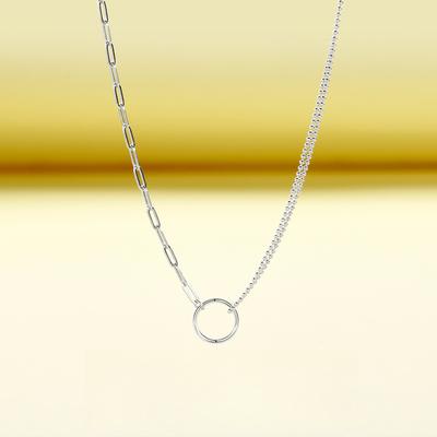 Korean Version of Round Double-chain Necklace Geometric Interlocking Necklace Women's Fashion Light Luxury Niche Design