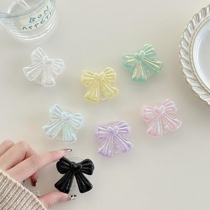 Colorful Bow Mobile Phone Airbag Bracket Wind Paste Retractable Women'S Desktop Bracket Creative