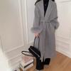 2024 Women's High-End Double-Faced Cashmere and Wool Coat with Fox Fur Sleeves