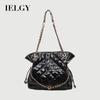 Oil Wax Leather Chain Underarm Bag Commuter Tote Bag