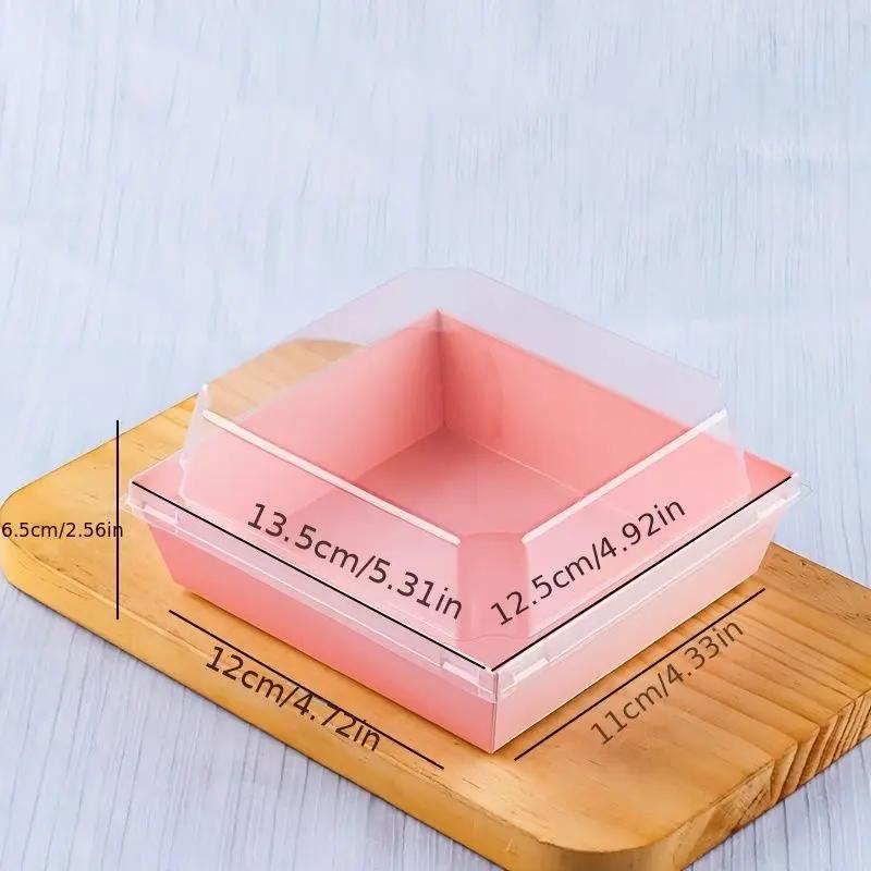 100pcs baking transparent sandwich packaging box Dessert cake Snow Mei Niang thousand layer packing baking cake box