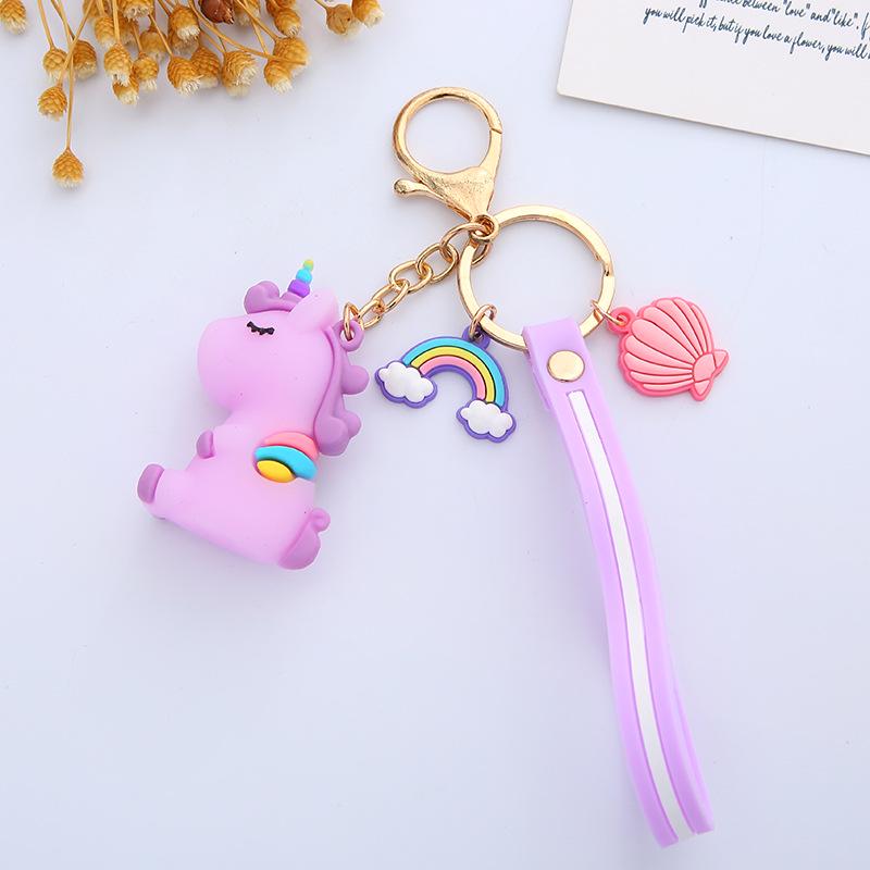 Dreamy Unicorn Heart Pony Keychain - Cute Car Keyring & Bag Pendant Gift