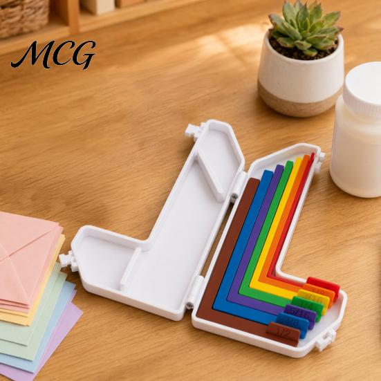 Guida alle Misure per Artigianato 1 Set Strumento di Allineamento, 7 Distanziatori 1/16 1/2 Pollice per Righello per Biglietti Artigianato di Carta Preciso, Kit Fai da Te per Scrapbooking