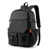 Men's Backpack Large Capacity Student Schoolbag Travel Backpack Solid Color Computer Bag