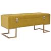 Bench with Storage Compartment 105 Cm Mustard Velvet