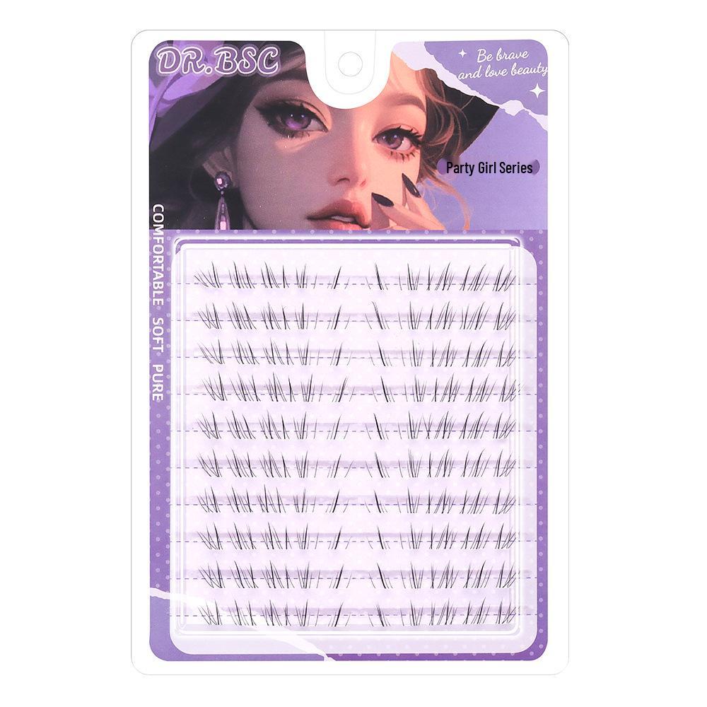 Natural Look Cat's Eye Slanted False Eyelashes: Dense, Hand-Painted, Wild Messy Philtrum Shortening Style