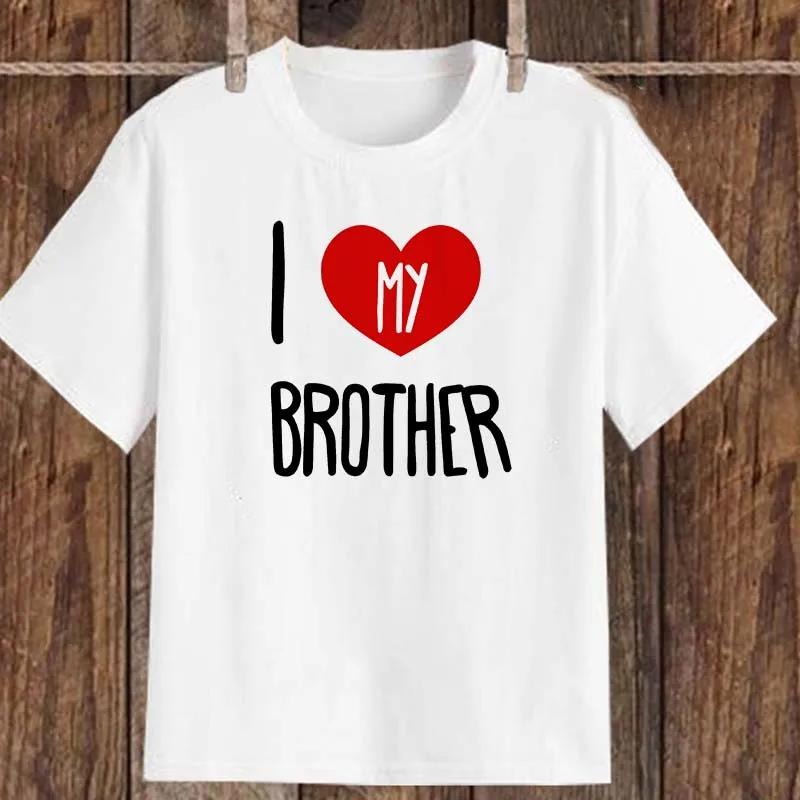 I Love My Sister I Love My Brother Sibling Matching Clothes Summer Children Tshirt Boys Girls Short Sleeve T-shirt Kids T Shirts