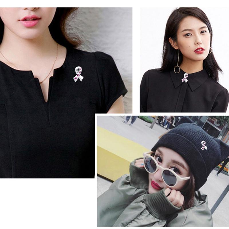 Exquisite Dog Paw Print Ribbon Brooch Pin Breast Cancer Awareness Breastpin Sign Corsage Clothes Jewelry Brooches Pin