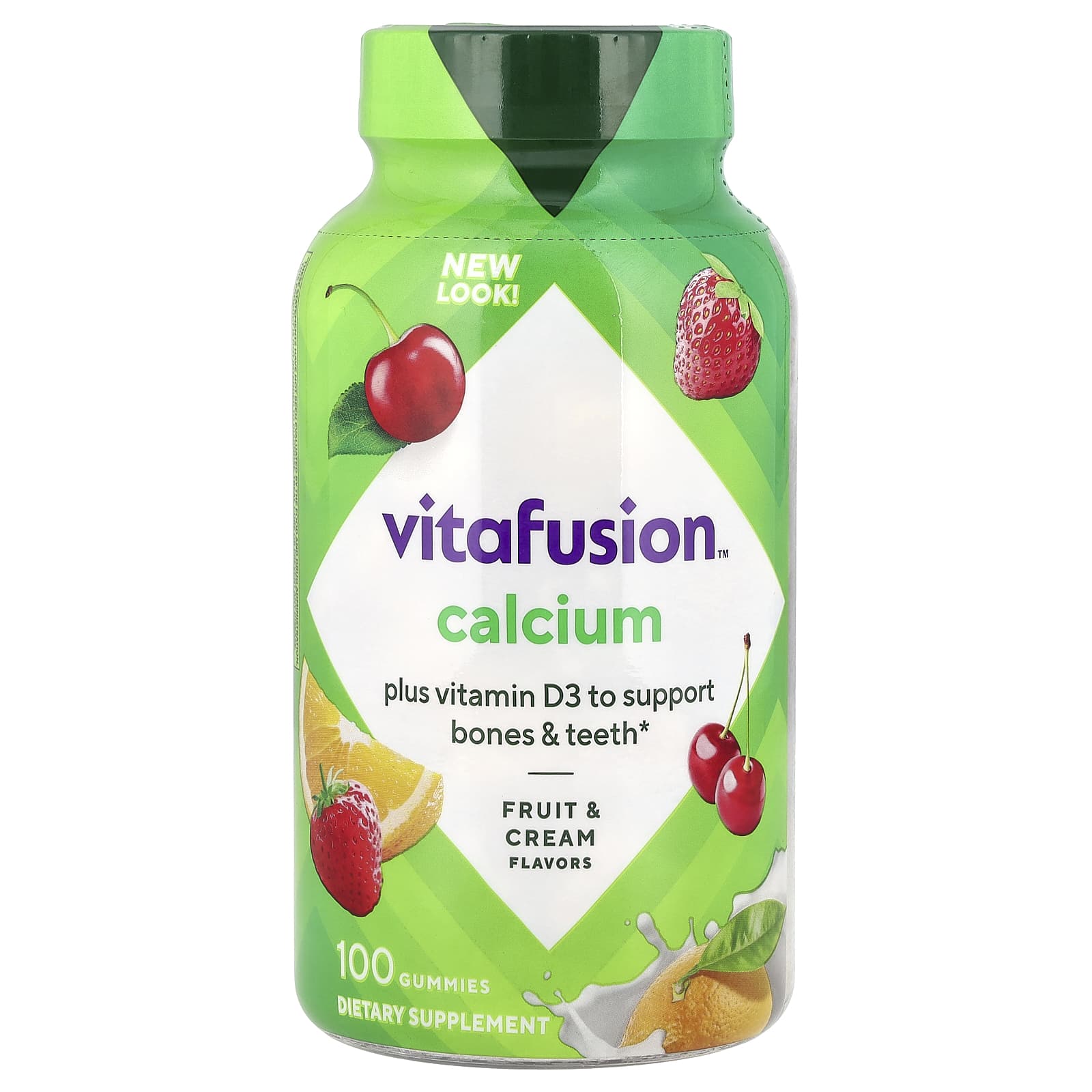 

Calcium, Natural Fruit and Cream Flavors, 500Mg, 100 Gummies (250Mg per Gummie)