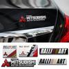 3D Metal Aluminum Car Side Fender Sticker Alloy Badge Auto Logo Rear Trunk Decals For Mitsubishi Ralliart ASX Outlander X Lancer RO4