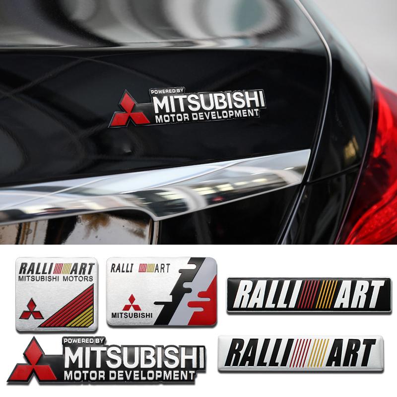 3D Metal Aluminum Car Side Fender Sticker Alloy Badge Auto Logo Rear Trunk Decals For Mitsubishi Ralliart ASX Outlander X Lancer RO4