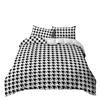 Simple And Fresh Three-Piece Set Thousand Birds Plaid Kit Quilt Cover Bedding