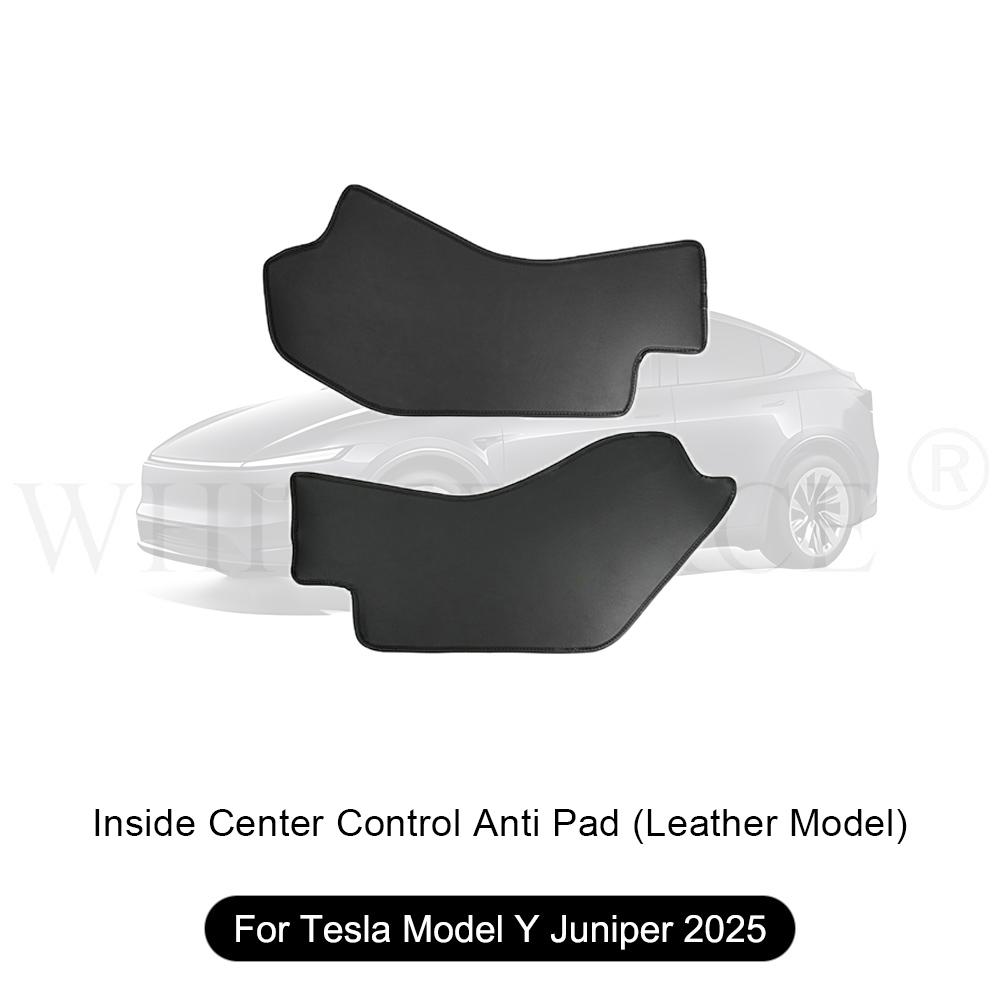 For Tesla Model 3 Highland 2024 Center Leather Kick Mat Model 3/Y 2021-2023 TPE Waterproof Mat On Both Sides of Center Control