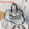 Canvas Handbag With Zipper Closure For Daily Use And Cute Cat Design