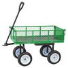 Garden Cart with Seat, 226.8 kg, Rolling Steel Garden Work Seat with Wheels, Heavy Duty Gardening Stool, with Tool Tray & Adjustable Handle, Outdoor