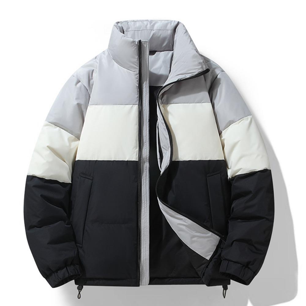 Winter New Couple, White Duck Down Stand-up Collar Thickened Warm Jacket Men's Bread Clothes