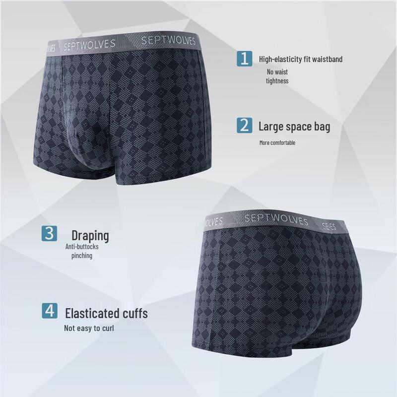 Seven Wolves Herren Antibakterielle Atmungsaktive Boxerbriefs 3er-Pack