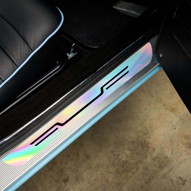 Car Door Sill Protector Sill Protector Strip 4X Carbon Fiber Protective Anti-Scratch Car Stickers For Protection Steps Vehicles