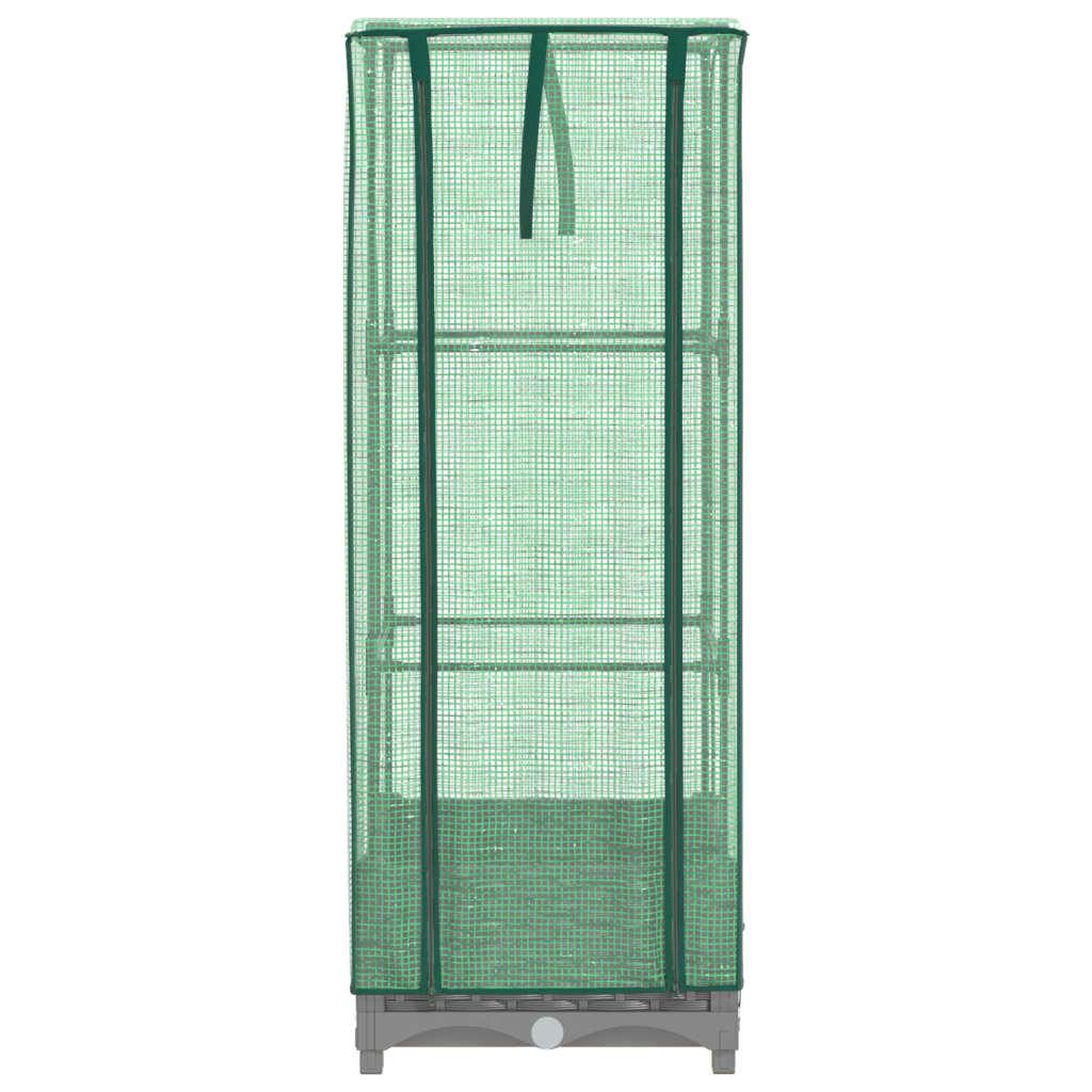 Vidaxl Raised Planter with Greenhouse, Rattan Look, 40X40X123 Cm