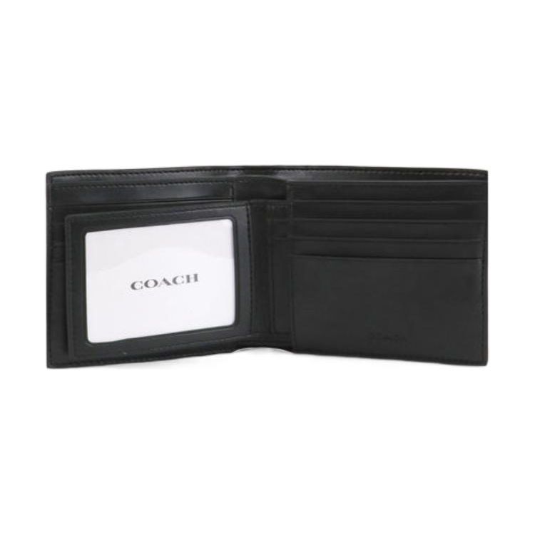 Coach 3 In 1 Wallet With Logo Short Foldable Detachable Card Holder Canvas And Cowhide Men Wallets Black Blue White 3008-QBOH0