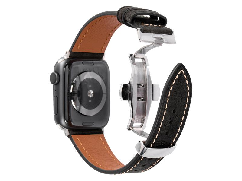 

Роскошный ремешок из натуральной кожи с пряжкой-бабочкой для IWatch Serie 3, 4, 5, 6 Se 7, ремешок для Apple Watch 38 мм, 40 мм, 42 мм, 44 мм 44mm