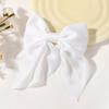 LOVEKIKI 4.9inch Elegant Hair Bows Hair Clip for Womens Fashion Ponytail Hairgripes Girls Solid Color Satin Butterfly Barrettes