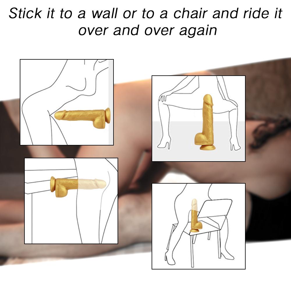 Silica Gel Penis Realistischer Dildo Riesiger Analplug mit Saugnapf Strapon für Erwachsene Sexspielzeug für die Frau Vagina Orgasmus Masturbation