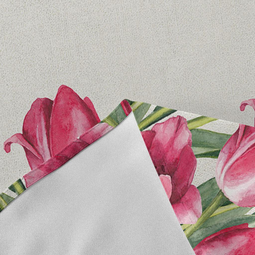 Spring Watercolor Flower Tulip Round Table Cloth Festival Dining Waterproof Tablecloth Table Cover For Wedding Party Decor