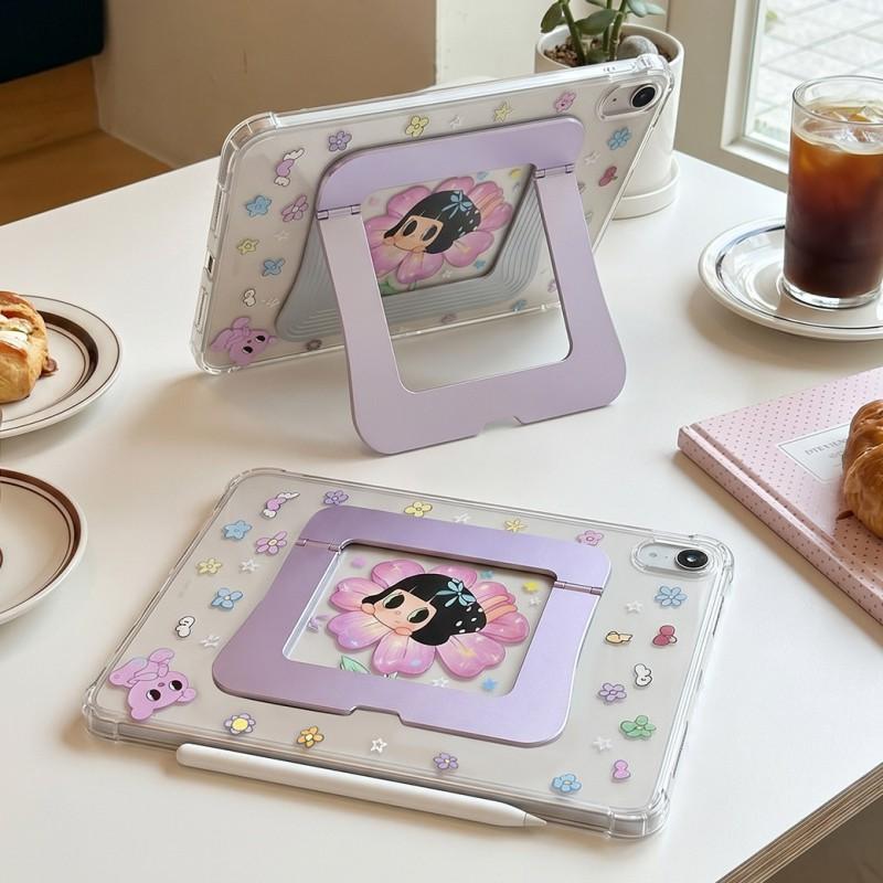 Cartoon Floral Girl Case IPad Mini 6 7 Air 4 5 10.9 Inch With Cushion Shockproof Stand Cover