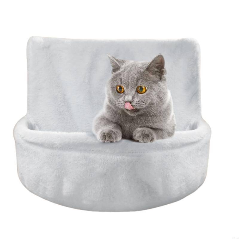 

MXLA Cats Heaters Bed Soft Plush Hammock Bed Detachable Large Cats Sleep Bed Resting Nest for Various Size Cats Indoor Cats Bed сірий колір