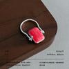 Simple square red stone opening ring, adjustable gold and silver two-color gentle white daily atmosphere ring