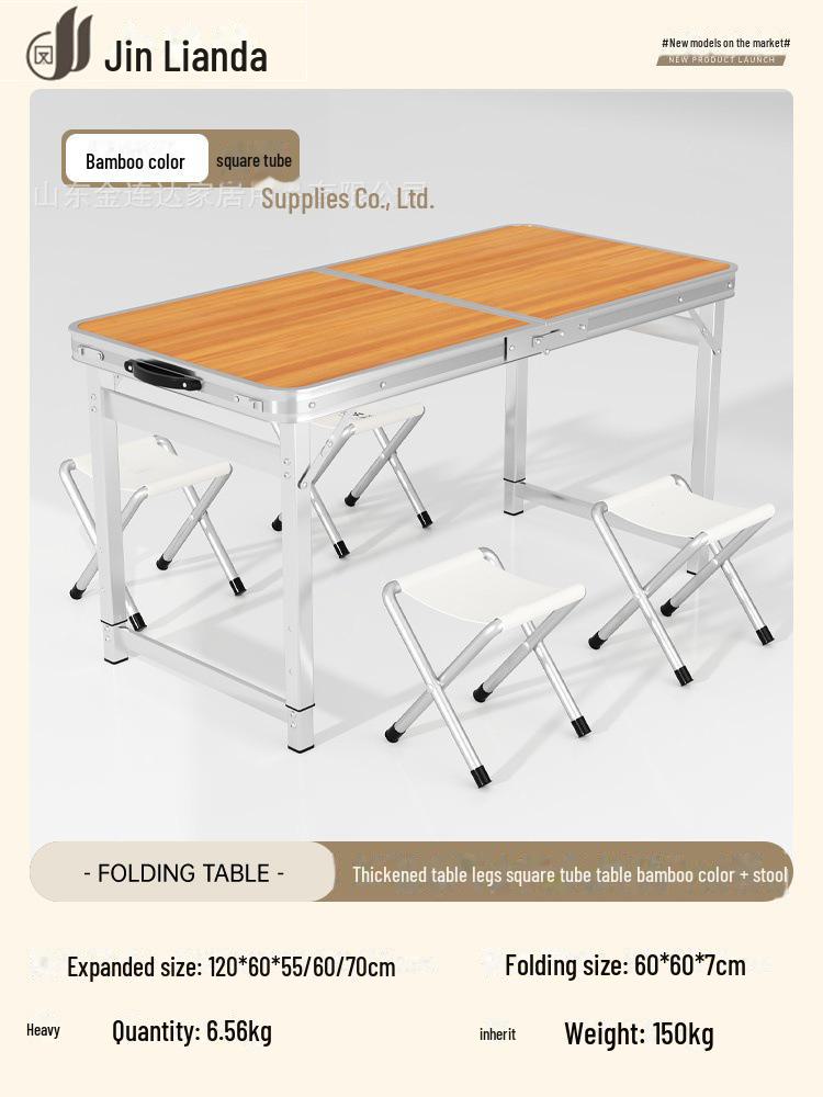 Přenosný multifunkční hliníkový skládací stůl pro stolování a venkovní použití