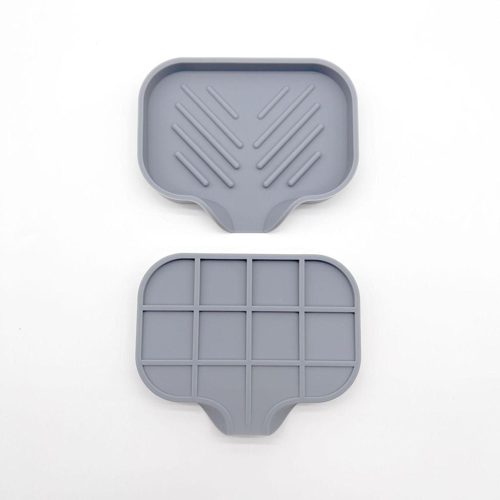 Non-Slip Silicone Soap Dish and Draining Mat for Kitchen & Bathroom