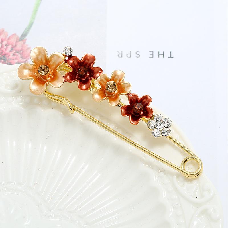 Oil silk scarf buckle brooch women's fixed clothes cardigan pin tulip flower temperament versatile accessories